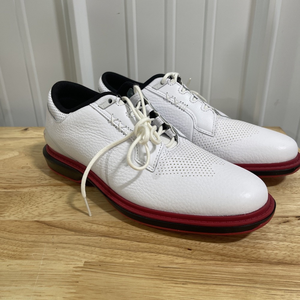 Nike Jordan ADG 5 White Red Men Golf Sports Shoes Spikes FQ6642-103 Size 7.5